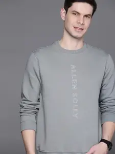 Allen Solly Sport Men Grey Printed Brand Logo Printed Sweatshirt