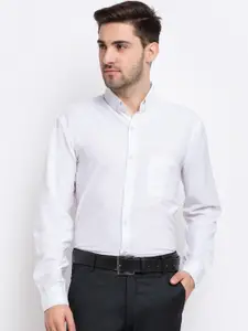JAINISH Men White Smart Opaque Formal Shirt