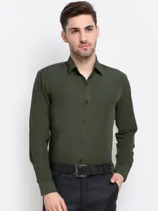 JAINISH Men Green Smart Opaque Formal Shirt