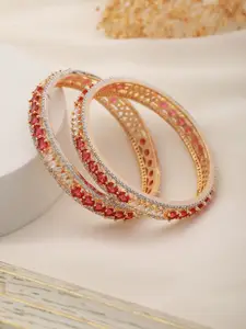 Saraf RS Jewellery Set Of 2 Gold-Plated Bangles