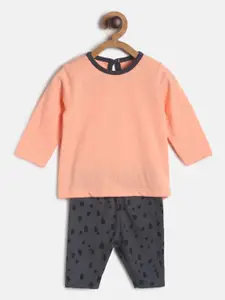 MINI KLUB Girls Pink & Grey T-shirt with Pyjamas