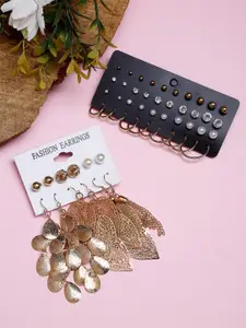 YouBella Set Of 32 Gold-Toned Contemporary Studs Earrings
