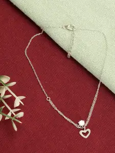 GIVA 925 Sterling Silver Curl Heart Anklet