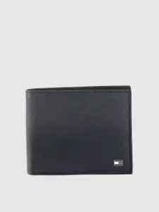 Tommy Hilfiger Men Navy Blue Leather Two Fold Wallet