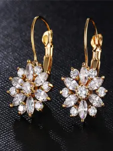 Shining Diva Fashion Gold-Plated Floral Drop Earrings