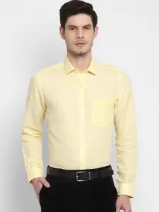Turtle Men Yellow Slim Fit Opaque Formal Shirt