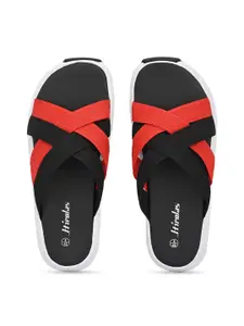 HIROLAS Men Black & Red Slip-On Flip Flops