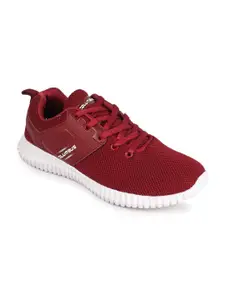 Columbus Men Maroon Solid Textile Running Shoes