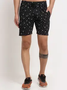 VIMAL JONNEY Men Black Star Printed Regular Shorts
