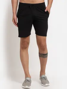 VIMAL JONNEY Men Black Solid Sports Shorts