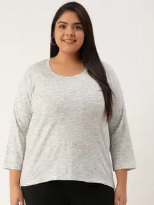 Rute Plus Size Women Grey Melange T-shirt