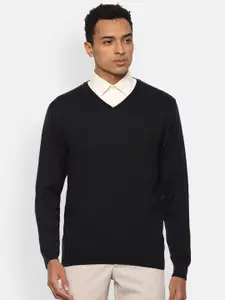 Van Heusen Van Heusen Men Black Solid Pullover Sweater