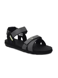 Puma Men Grey & Black Comfort Sandals