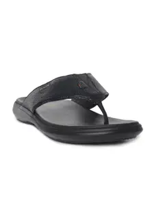 Buckaroo Men Black Genuine Leather Open Sandals