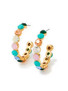 Accessorize London Woman Multicoloured Geometric Hoop Earrings