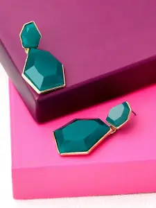 Accessorize London Green Geometric Drop Earrings