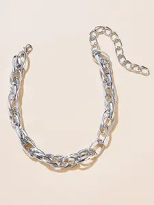 URBANIC Silver-Toned Link Necklace