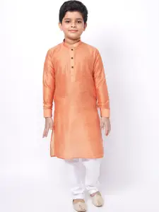 NAMASKAR Boys Solid Silk Blend Kurta