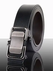 BuckleUp Men Black Solid Leather Belt