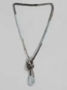 RICHEERA Grey Minimal Beaded Necklace