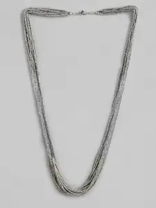 RICHEERA Gunmetal-Toned Silver-Plated Necklace