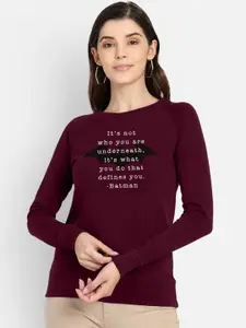 Free Authority Women Maroon Batman Featured Sweatshirt