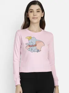 Free Authority Women Pink Dumbo Printed Sweatshirt