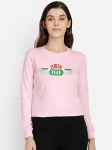 Free Authority Women Pink Friends Printed Sweatshirt