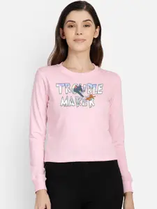 Free Authority Tom & Jerry Women Pink Printed Sweatshirt
