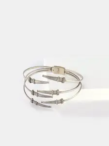SHAYA Women Silver Layered Cuff Bracelet