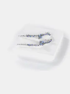 SHAYA Silver-Toned Contemporary Ear Cuff Earrings