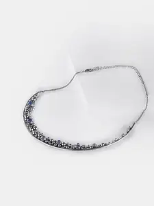 SHAYA Silver-Toned & Blue Sterling Silver Necklace