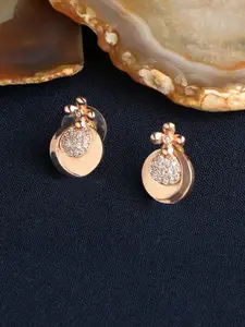 ZINU Rose Gold Contemporary Drop Earrings