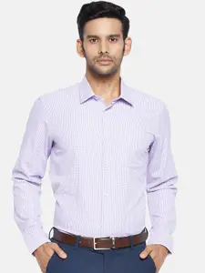 RICHARD PARKER by Pantaloons Men Purple Slim Fit Opaque Checked Formal Shirt