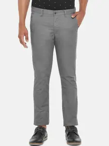 BYFORD by Pantaloons Men Grey Slim Fit Low-Rise Trousers