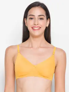 Candyskin Yellow Solid Everyday Bra - Non-Wired Non-Padded