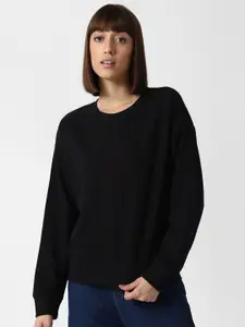 FOREVER 21 Women Black Sweatshirt