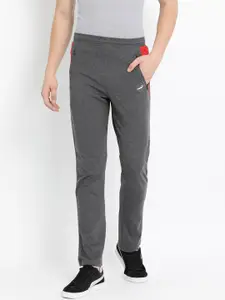 Crocodile Men Charcoal Grey Solid Slim-Fit Cotton Track Pants