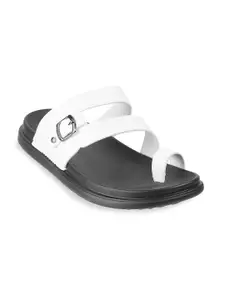 J.FONTINI Men White Synthetic Comfort Sandals