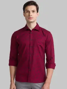 Parx Men Red Slim Fit Floral Opaque Printed Casual Shirt