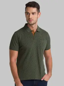 Parx Men Green Polo Collar Pockets T-shirt