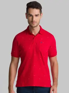 Parx Men Red Polo Collar CottonT-shirt