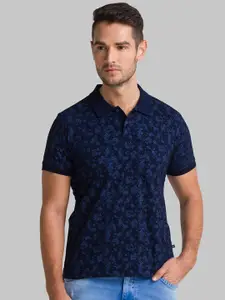 Parx Men Blue Dyed Polo Collar Pockets T-shirt