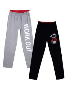 SWEET ANGEL Boys Pack Of 2 Straight-Fit Cotton Track Pants