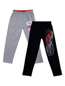 SWEET ANGEL Boys Pack Of 2 Printed Pure Cotton Track Pants