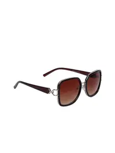 Peter Jones Eyewear Women Brown Lens & Brown Square Sunglasses with UV Protected Lens