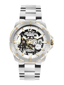 Kenneth Cole Men White Skeleton Dial & Steel Toned Analogue Watch - KCWGL2104202MN