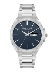 Kenneth Cole Men Blue Dial & Steel Toned Analogue Watch - KCWGH2104803MN