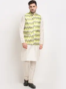 Jompers Men Yellow Regular Kurta with Pyjamas