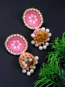 Crunchy Fashion Pink Contemporary Studs Earrings